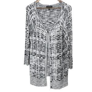 Lane Bryant Cardigan Sweater Women’s Size 18 20 V-Neck Button Up Gray Black Knit